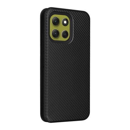 Чохол-книжка Carbon Fiber Texture на Motorola Moto G86 5G - чорний