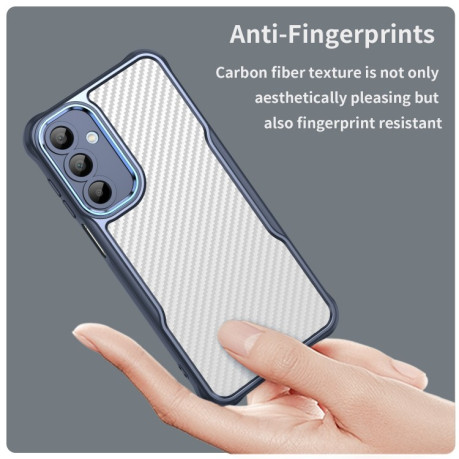 Ударозащитный чехол Carbon Fiber Texture Translucent на Samsung Galaxy A16 5G - синий