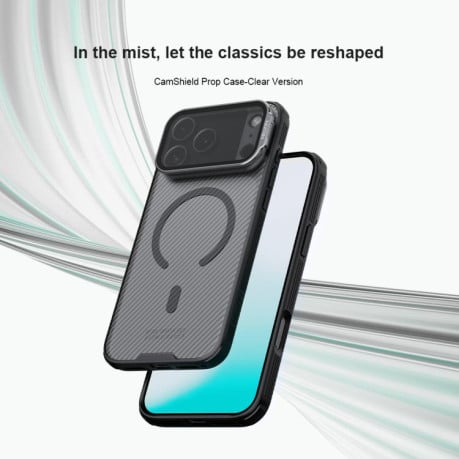 Чохол NILLKIN CamShield Prop Transparent Mirror Cover MagSafe Magnetic Translucent на iPhone 17 Pro Max - чорний