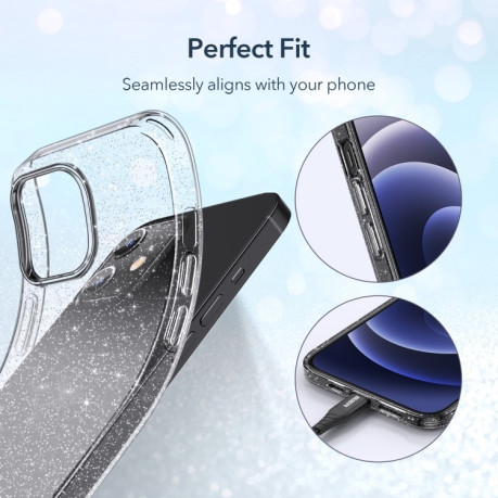 Протиударний силіконовий чохол ESR Shimmer Series для iPhone 12 Mini - прозорий