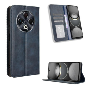 Чехол-книжка Magnetic Buckle Retro Crazy Horse Texture на Tecno Spark 30 4G — синий