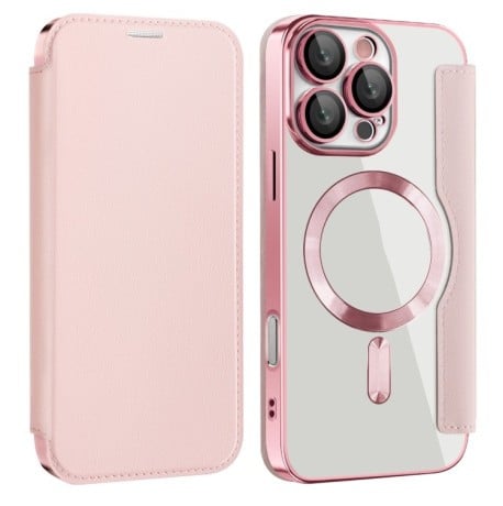 Чохол-книжка Shield MagSafe RFID Anti-theft Leather для iPhone 16 Pro Max - рожевий