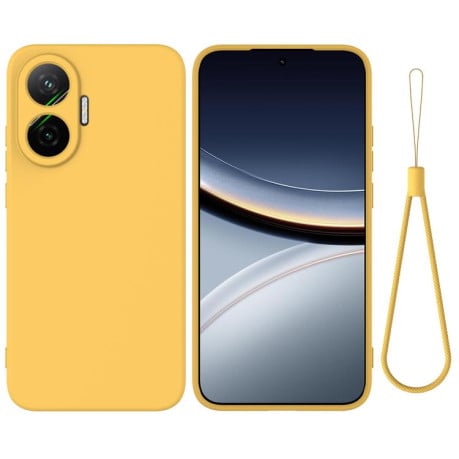 Силиконовый чехол Solid Color Liquid Silicone на Xiaomi Poco F7 / Redmi Turbo 4 Pro 4G - желтый