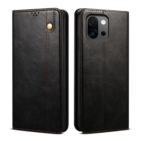 Чехол-книжка Simple Wax Crazy Horse для OnePlus 13T 5G - черный