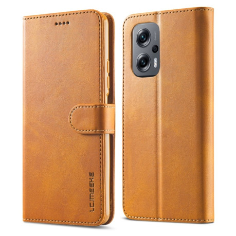 Чехол книжка LC.IMEEKE Calf Texture на Xiaomi Redmi Note 11E/Redme 10 5G - коричневый