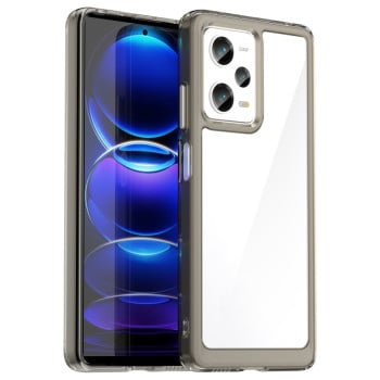 Противоударный чехол  Colorful Acrylic Series с цветной силиконовой боковиной на Xiaomi Redmi Note 12 Pro 5G/Poco X5 Pro - серый