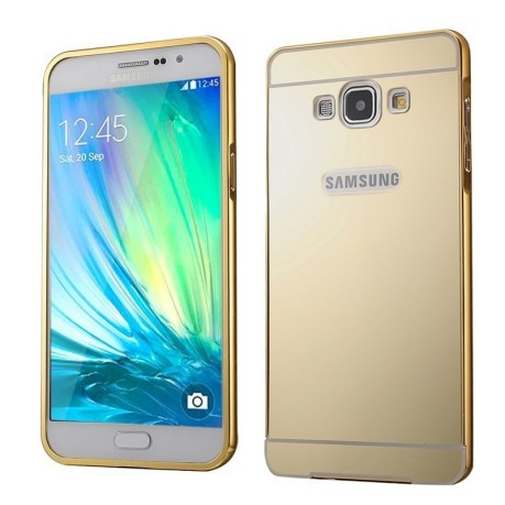 Металевий Бампер та Акрилова накладка Push-pull Style Series Gold для Samsung Galaxy A3