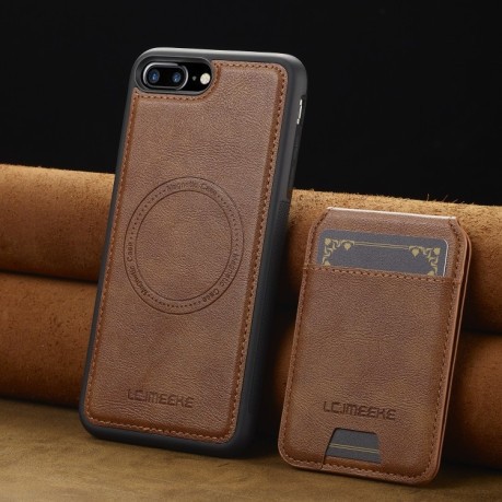 Чехол-книжка LC.IMEEKE L3 Series Detachable RFID Card Bag Magsafe для iPhone 16e - коричневый