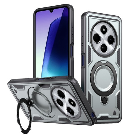Противоударный чехол MagSafe Holder Armor PC Hybrid для Xiaomi Redmi 14C 5G - серый