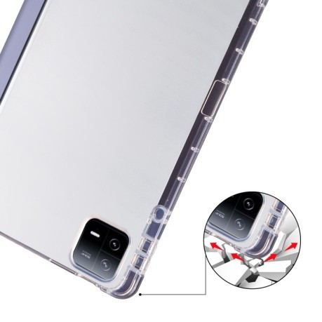 Чехол-книжка 3-fold Clear TPU Smart Leather для Xiaomi Pad 7 / 7 Pro - фиолетовый