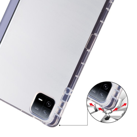 Чехол-книжка 3-fold Clear TPU Smart Leather Tablet Case with Pen Slot для iPad Pro 11 2024 - фиолетовый