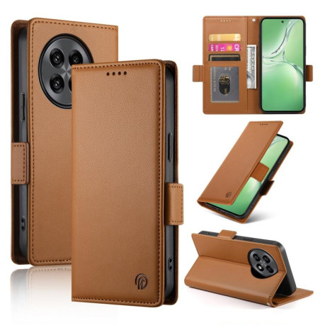 Чехол-книжка Side Buckle Magnetic Frosted Leather для OnePlus 13R/Ace 5/Ace 5 Pro - коричневый