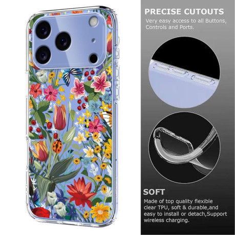 Чехол Flower Pattern Painted для iPhone 17 Pro Max - разноцветный