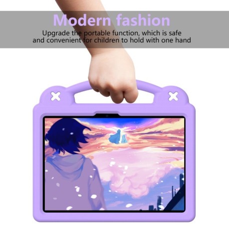 Противоударный чехол EVA Handle Kickstand Children для Xiaomi Pad 7 / 7 Pro 2024 - фиолетовый
