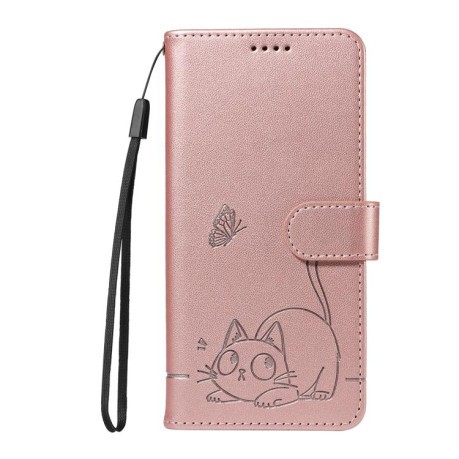 Чехол-книжка Happy Cat Pattern для Xiaomi Redmi A5 4G - золото
