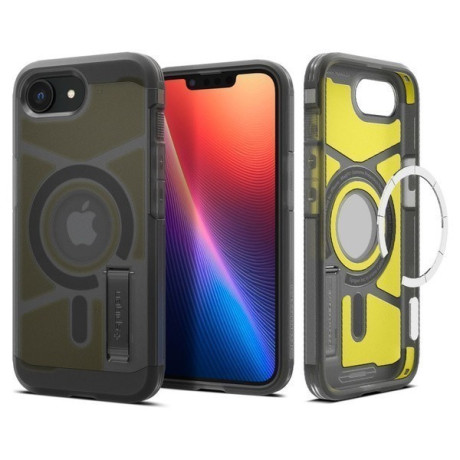 Оригинальный чехол Spigen Tough Armor MagSafe на iPhone 16e - Clear Gray