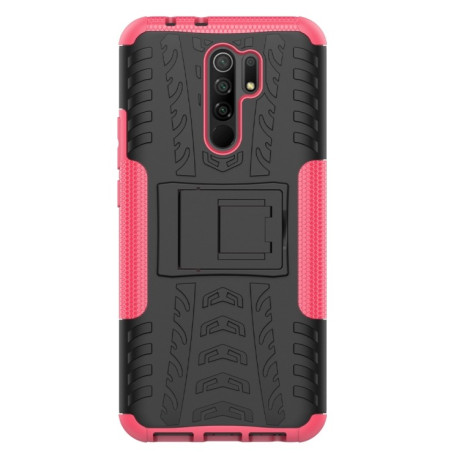 Протиударний чохол Tire Texture на Xiaomi Redmi 9 - пурпурно-червоний