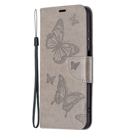Чехол-книжка Butterflies Pattern на Xiaomi Redmi 10 - серый