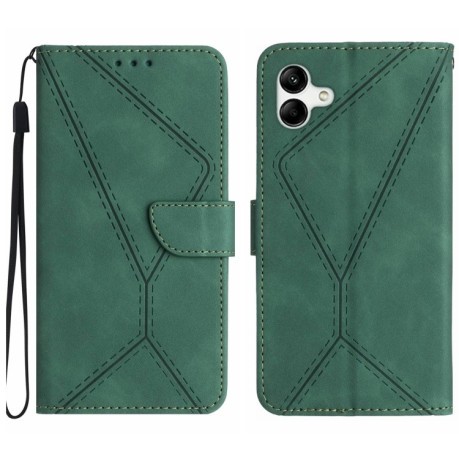 Чехол-книжка Stitching Embossed Leather For Samsung Galaxy A05 - зеленый