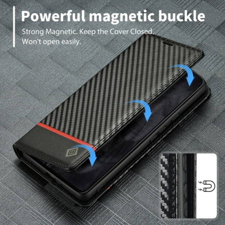 Чохол-книжка LC IMEEKE Carbon Fiber для Google Pixel 8 Pro - Black