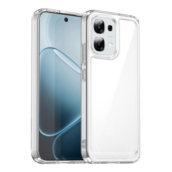 Противоударный чехол Colorful Acrylic Series с цветной силиконовой боковиной на OPPO A6 Pro 5G Global — прозрачный