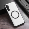 Протиударний чохол Cloth Texture PU MagSafe Magnetic для Samsung Galaxy A35 - білий