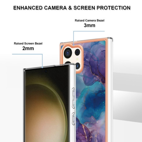 Противоударный чехол Electroplating IMD для Samsung Galaxy S24 Ultra 5G - фиолетовый