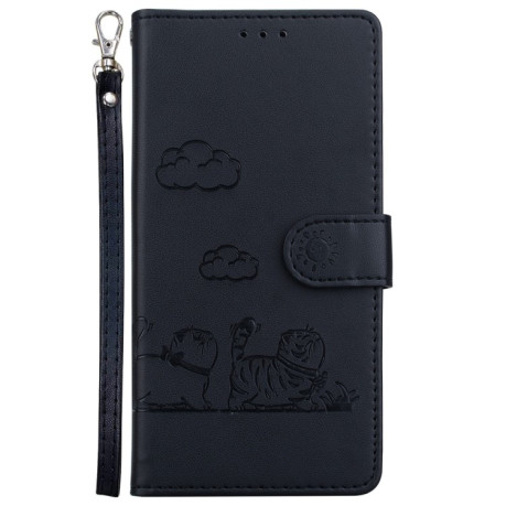 Чохол-книжка Cute Cats RFID Leather для OnePlus 13 - чорний