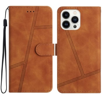 Чехол-книжка Stitching Skin Feel для iPhone 16 Pro Max - коричневый