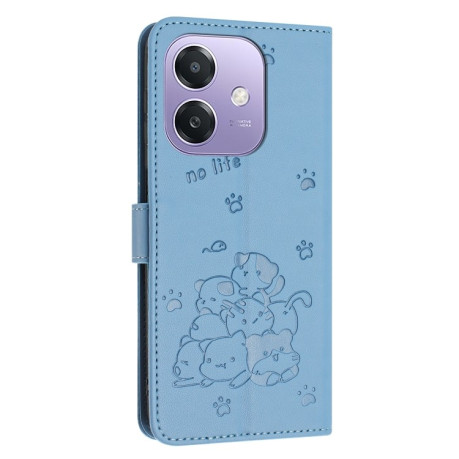 Чехол-книжка Diamond Embossed Skin Feel для OPPO A3/A3x/A40m - синий