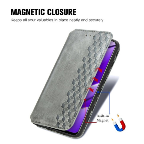 Чехол-книжка Cubic Grid для Realme 11 4G Global - серый