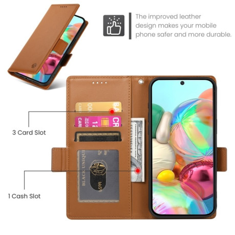 Чохол-книжка Side Buckle Magnetic Frosted Leather для Google Pixel 9a - коричневий