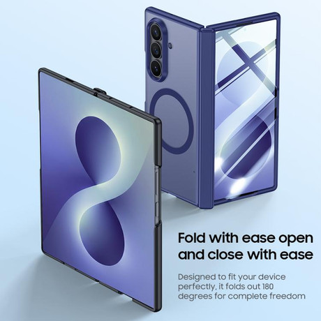 Напівпрозорий магнітний чохол Escase з плівкою на Samsung Galaxy Fold8 Ultra 5G — чорний