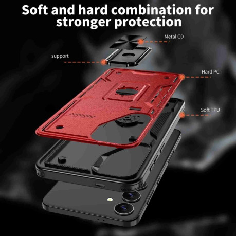Протиударний чохол HMC 360 Degree Rotating Holder для Samsung Galaxy S25+ 5G - червоний