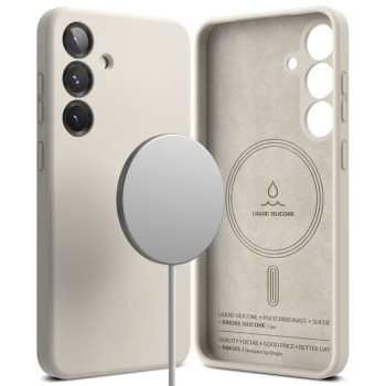 Оригінальний чохол Ringke Silicone MagSafe для Samsung Galaxy S25+ - Beige
