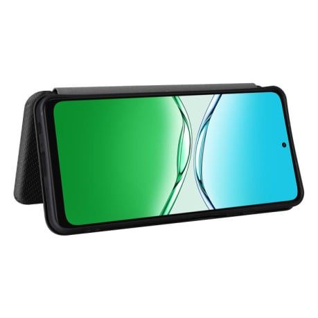 Чехол-книжка Carbon Fiber Texture на OPPO A5 5G/4G Global - черный