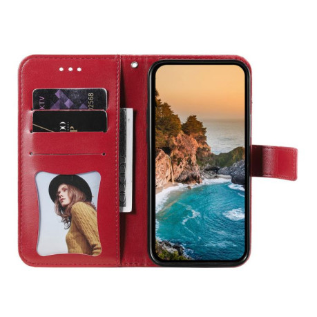 Чохол-книжка 7-petal Flowers Embossing для Motorola Moto G15/G15 Power - червоний