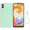 Силиконовый чехол Solid Color Liquid Silicone на Samsung Galaxy A04 - зеленый