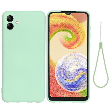 Силиконовый чехол Solid Color Liquid Silicone на Samsung Galaxy A04 - зеленый