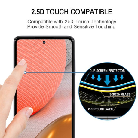 Защитное стекло 3D Full Glue Full Screen на Samsung Galaxy A72 - черное
