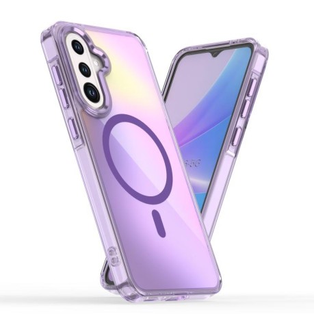 Чехол Plating Gradient Discolor MagSafe для Samsung Galaxy A56 5G - фиолетовый