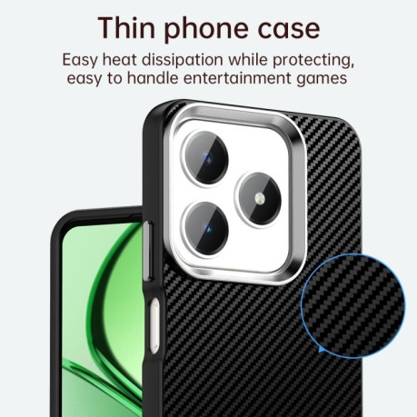 Ударозащитный чехол HMC Carbon Fiber Series IMD на Realme C61/C63/Note 60/Note 60x - черный