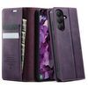 Чехол-книжка CaseMe 033 с фактурой Calf и защитой от сканирования RFID на Samsung Galaxy S26 5G — фиолетовый