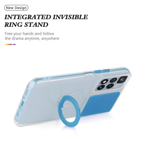 Противоударный чехол Sliding Camera with Ring Holder для Xiaomi Poco X4 Pro 5G - красный