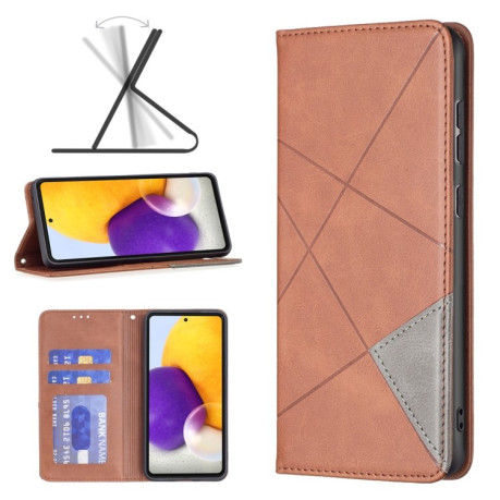 Чехол-книжка Rhombus Texture для Samsung Galaxy A73 5G - коричневый