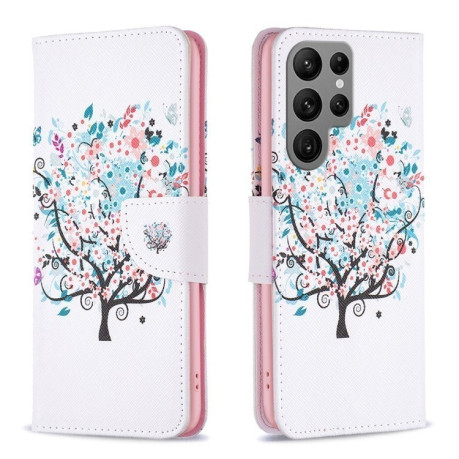 Чехол-книжка Colored Drawing Pattern для Samsung Galaxy S25 Ultra 5G - Tree