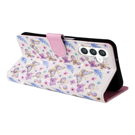 Чохол-книжка Bronzing Painting RFID для Samsung Galaxy S24+ 5G - Pansies