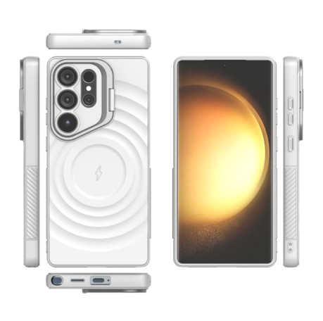 Чохол Lens Frame Bracket Corrugated MagSafe для Samsung Galaxy S25 Ultra 5G - білий