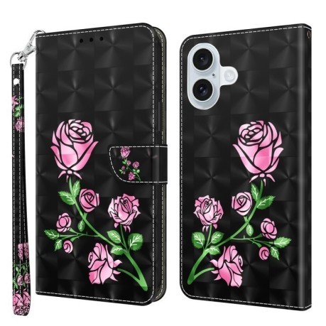 Чохол-книжка 3D Painting для iPhone 16 Plus - Rose