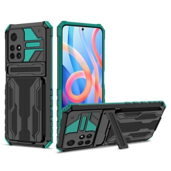 Противоударный чехол Armor Card для Xiaomi Redmi Note 11 5G/Poco M4 Pro 5G - зеленый